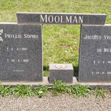 MOOLMAN Jacobus Visser De Wet 1907-1980 &amp; Phyllis Sophia 1907-1980
