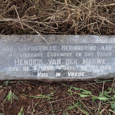 MERWE Hendrik, van der 1890-1953