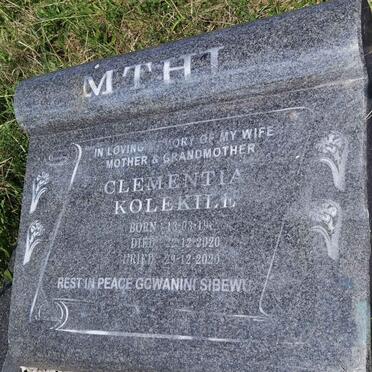 MTHI Clementia Kolekile 196?-2020