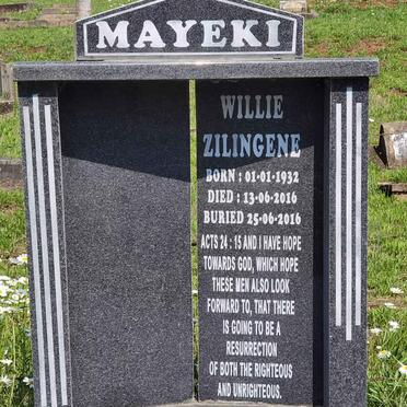 MAYEKI Willie Zilingene 1932-2016