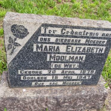 MOOLMAN Maria Elizabeth nee De WET 1879-1947