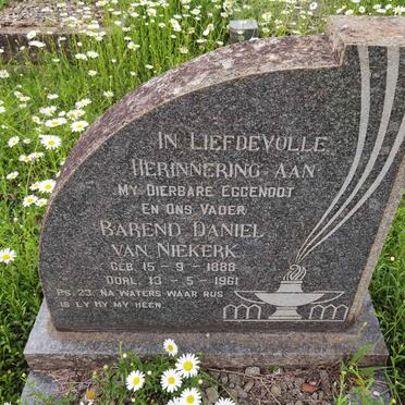 NIEKERK Barend Daniel, van 1888-1961