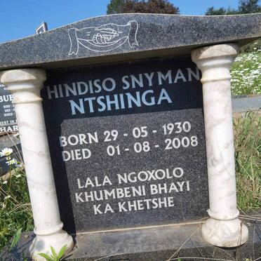 NTSHINGA Hindiso Snyman 1930-2008