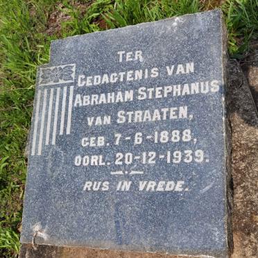 STRAATEN Abraham Stephanus, van 1888-1939