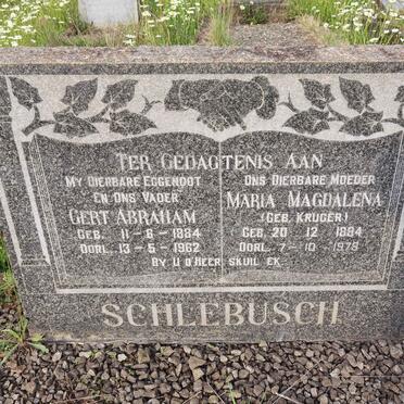 SCHLEBUSCH Gert Abraham 1884-1962 &amp; Maria Magdalena KRUGER 1894-1978