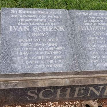 SCHENK Ivan 1926-1998 &amp; Elizabeth 1930-2003