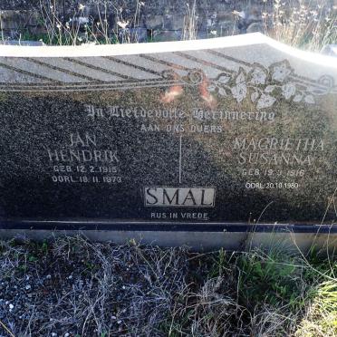 SMAL Jan Hendrik 1915-1973 &amp; Magrietha Susanna 1916-1980