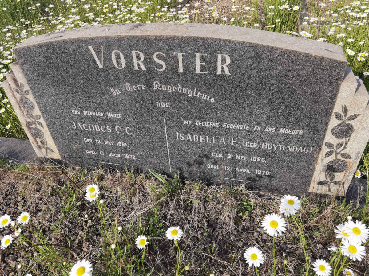 VORSTER Jacobus C.C. 1881-1972 &amp; Isabella E. BUYTENDAG 1885-1970