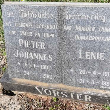 VORSTER Pieter Johannes 1907-1980 &amp; Lenie 1918-1991