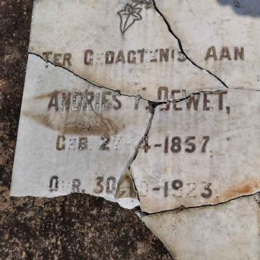 WET Andries F., de 1857-1923