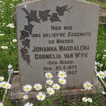 WYK Johanna Magdalena Cornelia, van nee BIGGS 1873-1957
