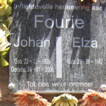 FOURIE Johan 1939-2008 &amp; Elza 1942-