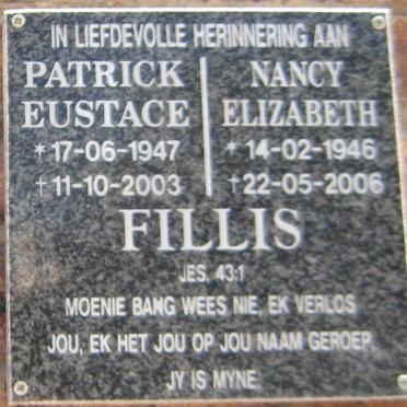 FILLIS Patrick Eustace 1947-2003 &amp; Nancy Elizabeth 1946-2006