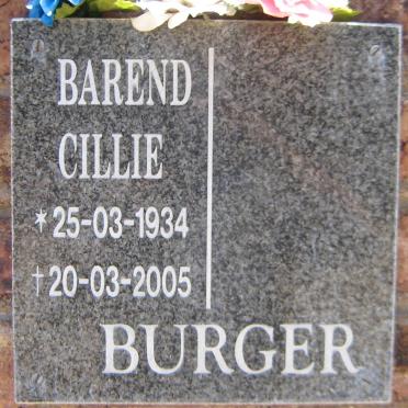 BURGER Barend Cillie 1934-2005