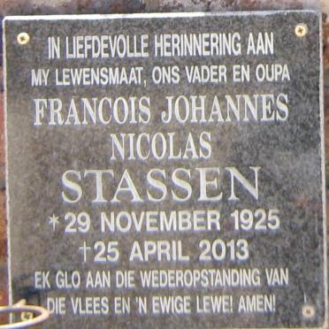 STASSEN Francois Johannes Nicolas 1925-2013