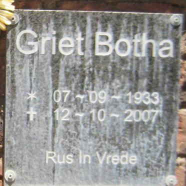 BOTHA Griet 1933-2007