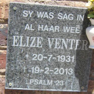 VENTER Elize 1931-2013