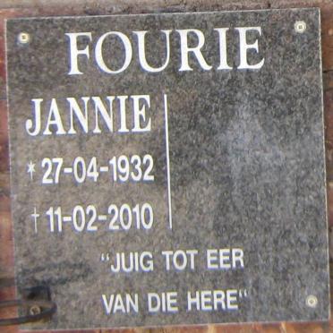 FOURIE Jannie 1932-2010