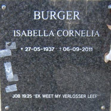 BURGER Isabella Cornelia 1937-2011