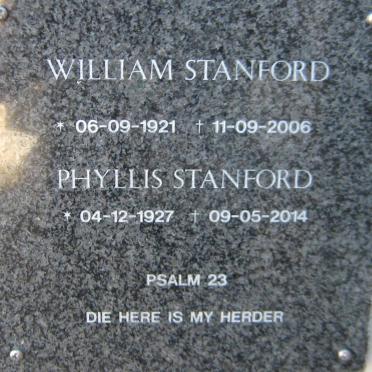 STANFORD William 1921-2006 &amp; Phyllis 1927-2014