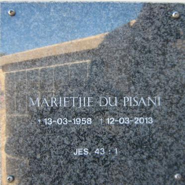 PISANI Marietjie, du 1958-2013