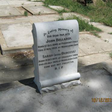 BELLARDI John 1846-1925 &amp; Sarah BURGESS 1852-1929