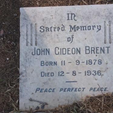 BRENT John Gideon 1878-1936