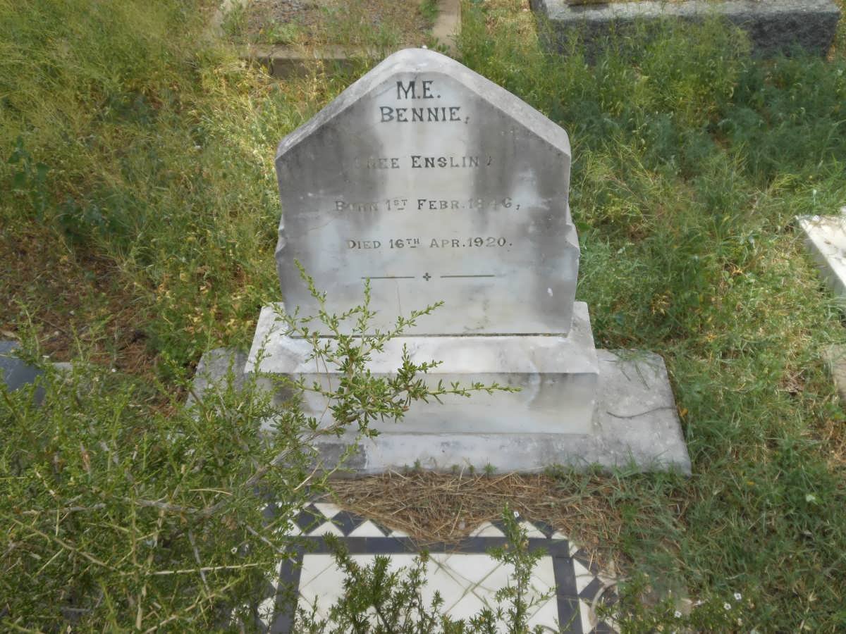 BENNIE M.E. nee ENSLIN 1846-1920