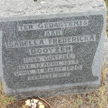 BOOYZEN Isabella Fredericka nee COETSEE 1874-1930