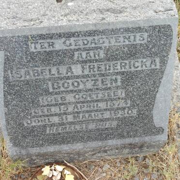 BOOYZEN Isabella Fredericka nee COETSEE 1874-1930