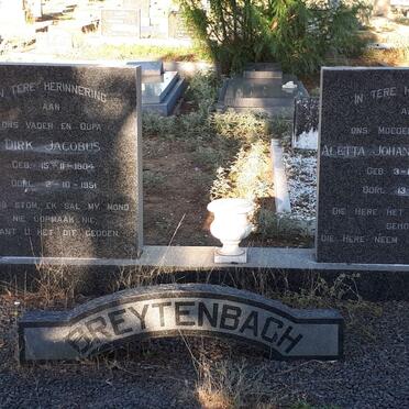 BREYTENBACH Dirk Jacobus 1904-1951 &amp; Aletta Johanna Elizabeth 1906-1951