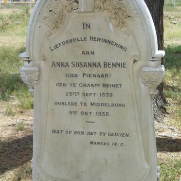 BENNIE Anna Susanna nee PIENAAR 1839-1938