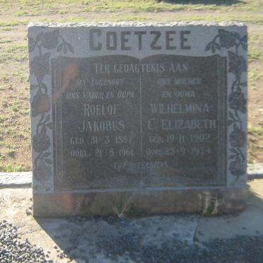 COETZEE Roelof Jakobus 1887-1961 &amp; Wilhelmina C. Elizabeth 1902-1974