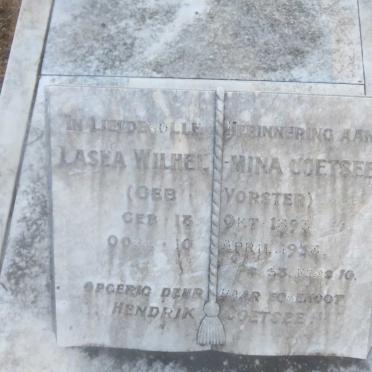 COETSEE Lasea Wilhelmina nee VORSTER 1898-1938