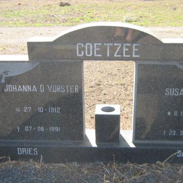 COETZEE Johanna D. Vorster 1912-1991 :: COETZEE Susanna 1951-1979