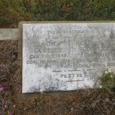 COETSEE Tjaart P. 1845-1918 &amp; Heilitje S.M. VAN WYK 1848-1928