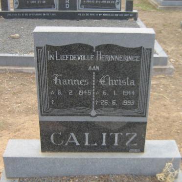 CALITZ Hannes 1945- &amp; Christa 1944-1993