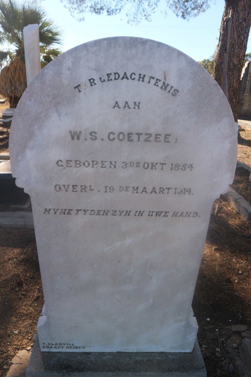 COETZEE W.S. 1854-1914