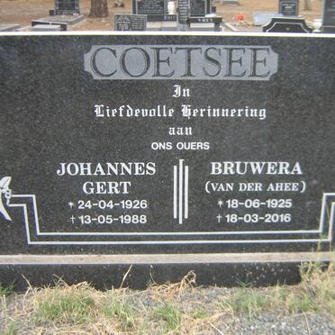 COETSEE Johannes Gert 1926-1988 &amp; Bruwera VAN DER AHEE 1925-2016