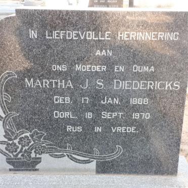 DIEDERICKS Martha J.S. 1888-1970