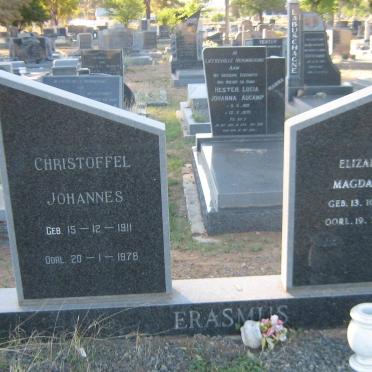 ERASMUS Christoffel Johannes 1911-1978 &amp; Elizabeth Magdalena 1920-1987