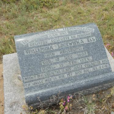 ELS Willemina Lodewieka nee VAN RENSBURG 1902-1934