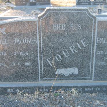 FOURIE Daniël Jacobus 1905-1966 &amp; Paulina Alberta VAN JAARSVELD 1909-1973 