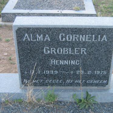 GROBLER Alma Cornelia nee HENNING 1939-1975