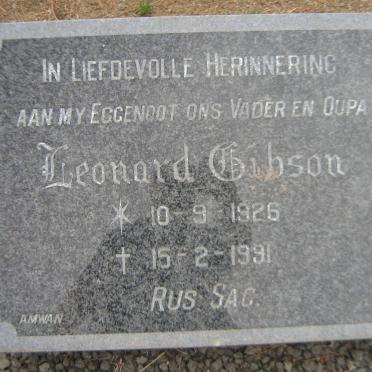 GIBSON Leonard 1926-1991