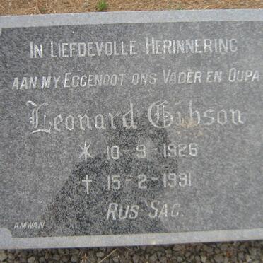 GIBSON Leonard 1926-1991