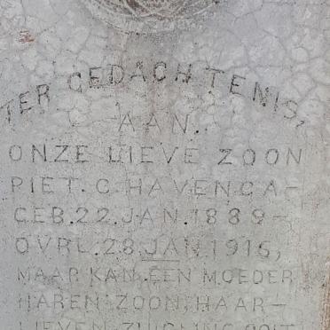 HAVENGA Piet C. 1889-191?