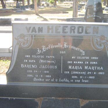 HEERDEN Barend Jacobus, van 1916-1988 &amp; Maria Martha JORDAAN 1923-1983