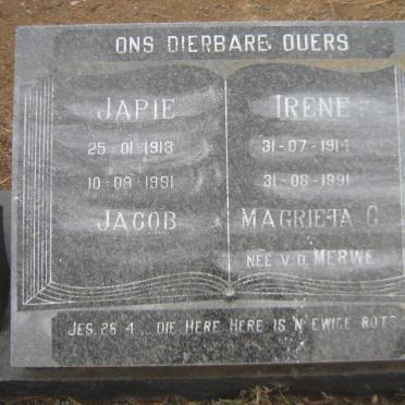 HOUGH Jacob 1913-1991 &amp; Magrieta G. V.D. MERWE 1914-1991