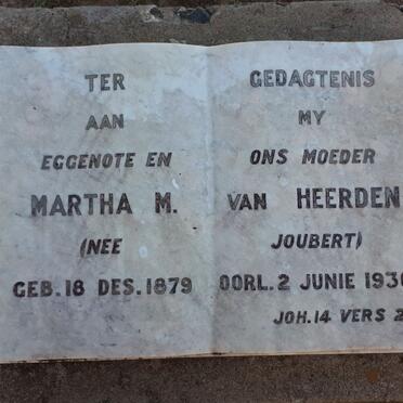 HEERDEN Martha M., van nee JOUBERT 1879-1930